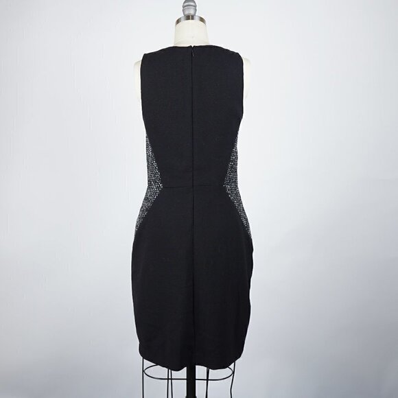 ✨4 for $20✨ Banana Republic Knit Tweed Side Sheath Dress Black Gray Work - Picture 2 of 7
